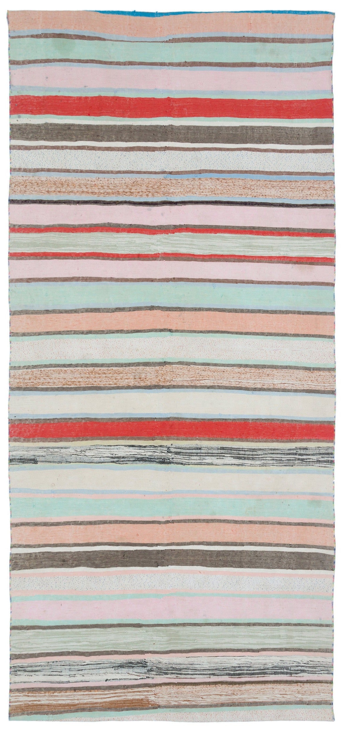 Girit Bej Çizgili Yün El Dokuma Halısı 148 x 331 Apex Unique