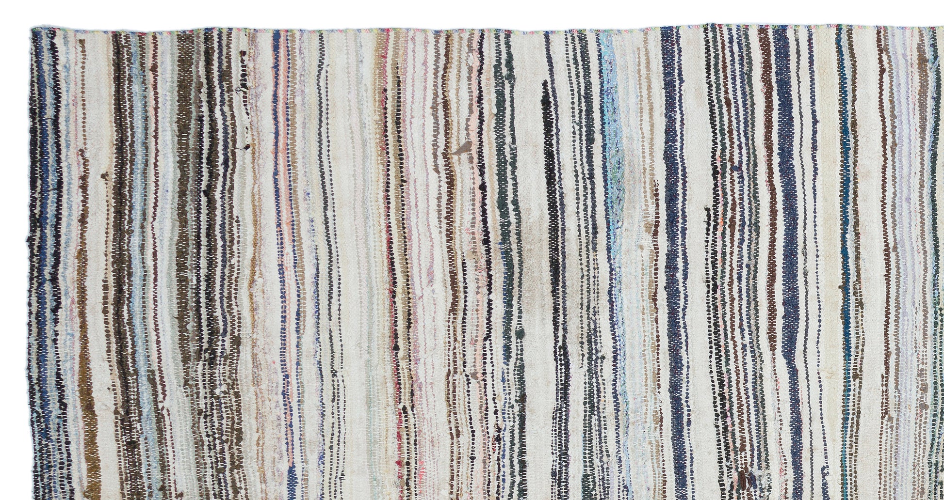 Girit Bej Çizgili Yün El Dokuma Halısı 170 x 322 Apex Unique