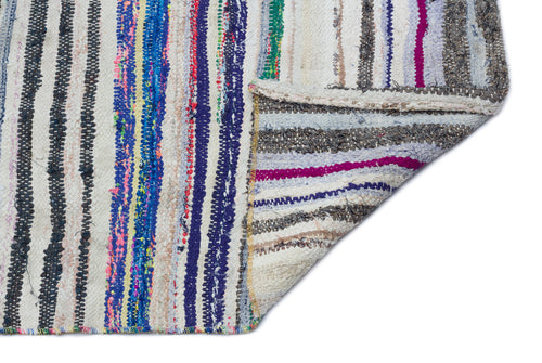 Girit Bej Çizgili Yün El Dokuma Halısı 158 x 314 Apex Unique