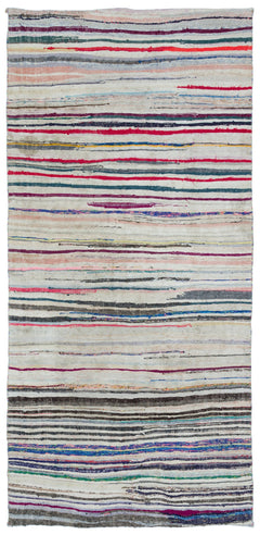 Girit Bej Çizgili Yün El Dokuma Halısı 158 x 314 Apex Unique