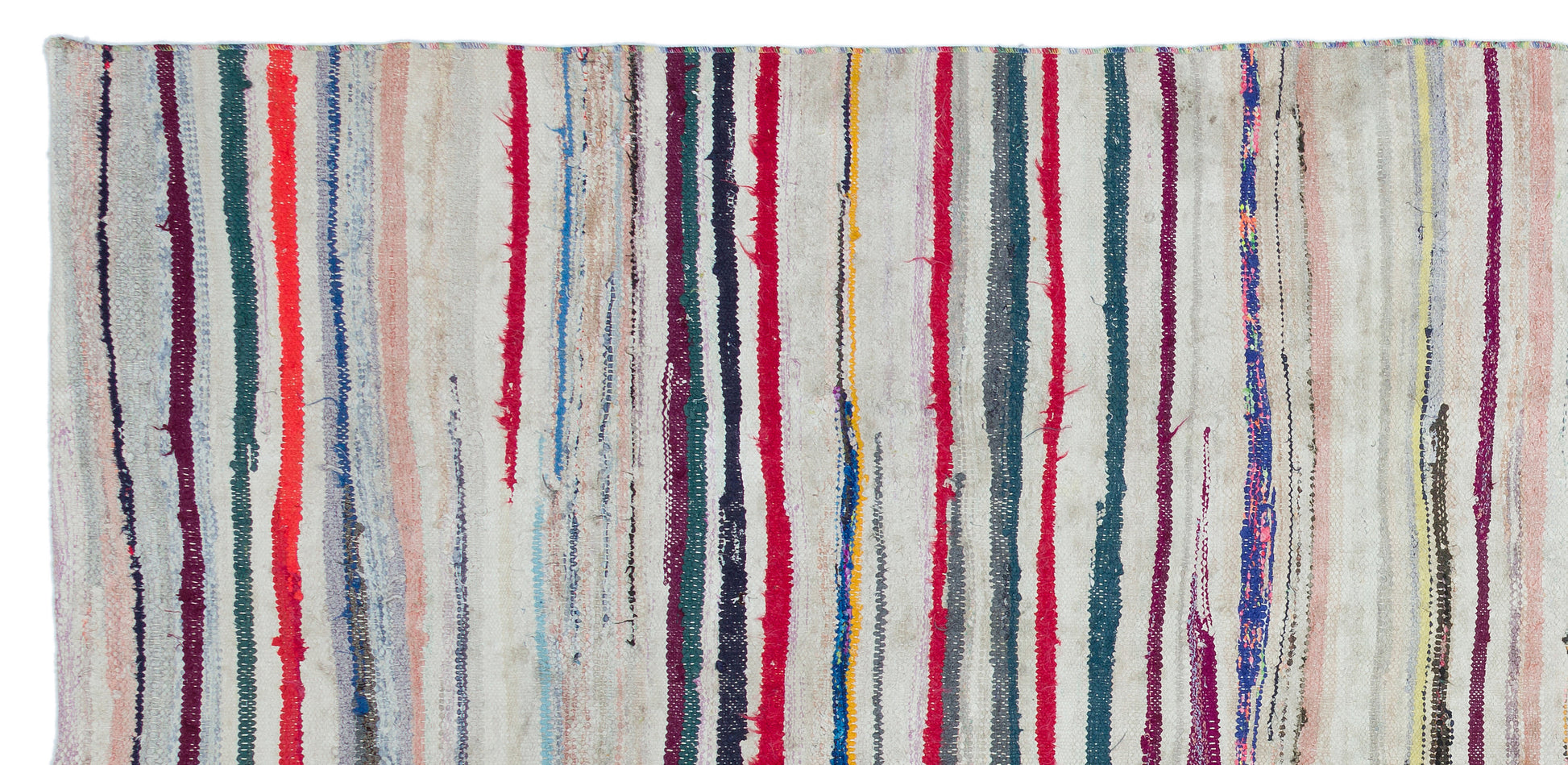 Girit Bej Çizgili Yün El Dokuma Halısı 158 x 314 Apex Unique