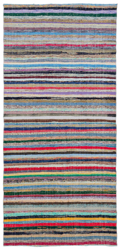 Girit Bej Çizgili Yün El Dokuma Halısı 148 x 305 Apex Unique