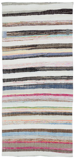 Girit Bej Çizgili Yün El Dokuma Halısı 148 x 315 Apex Unique