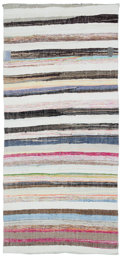 Girit Bej Çizgili Yün El Dokuma Halısı 148 x 315 Apex Unique