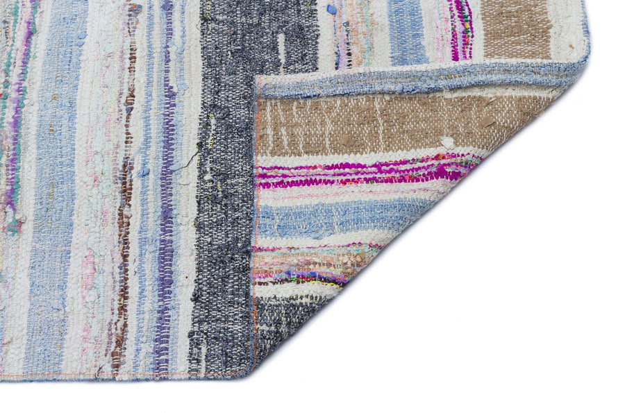 Bej Bohem Çizgili Yün Halı 124x340