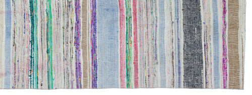 Girit Bej Çizgili Yün El Dokuma Halısı 124 x 340 Apex Unique