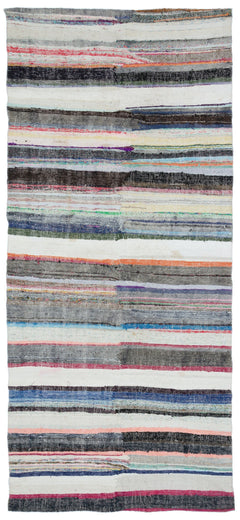 Girit Bej Çizgili Yün El Dokuma Halısı 151 x 330 Apex Unique