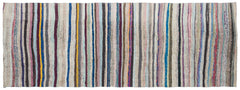 Girit Bej Çizgili Yün El Dokuma Halısı 139 x 370 Apex Unique