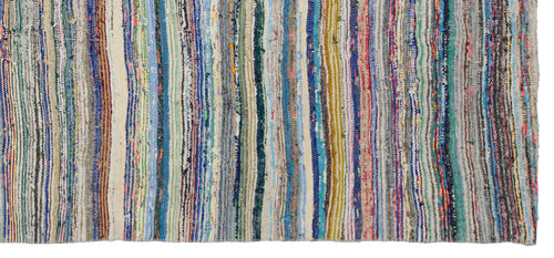 Girit Bej Çizgili Yün El Dokuma Halısı 154 x 322 Apex Unique