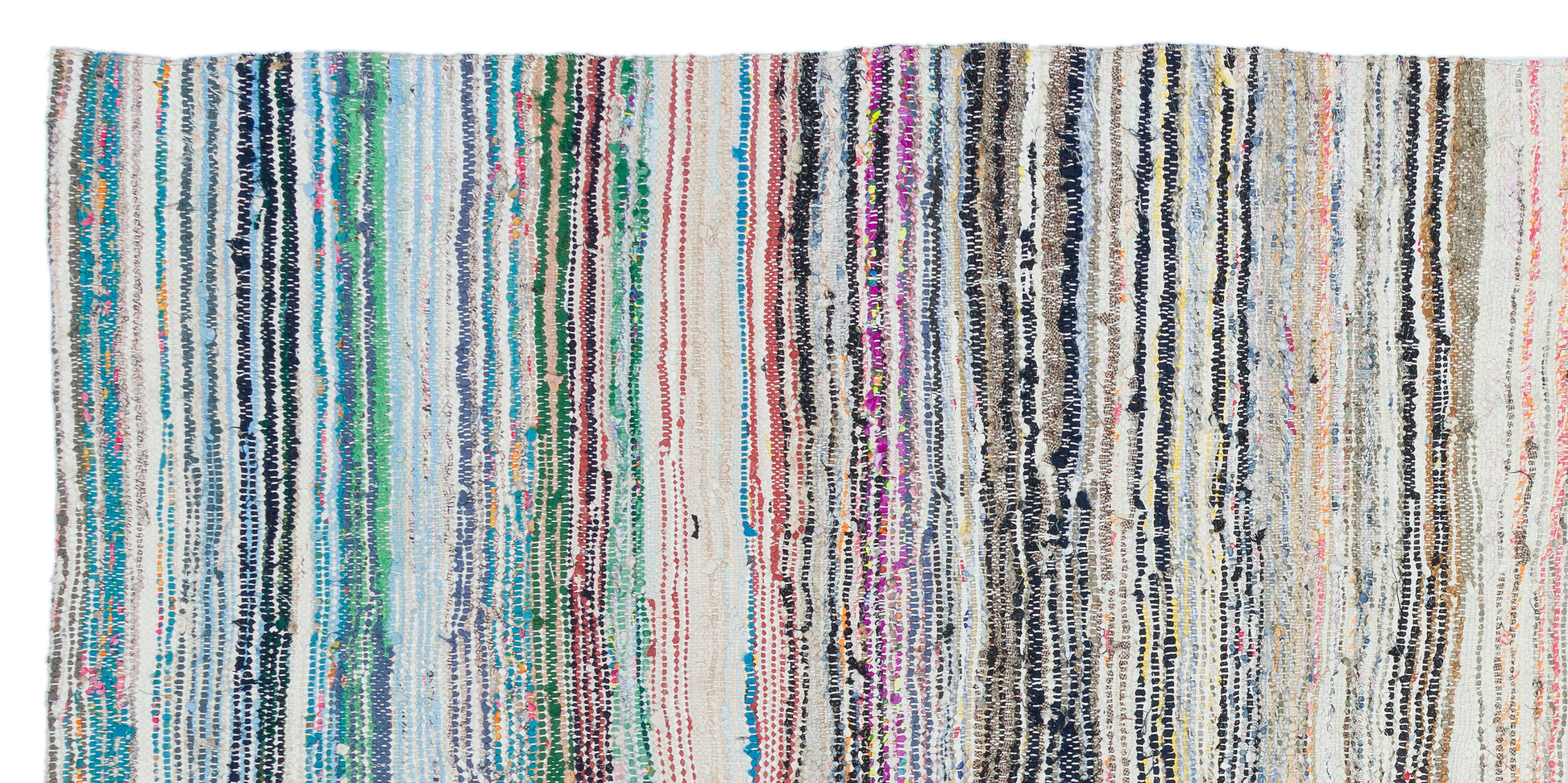 Girit Bej Çizgili Yün El Dokuma Halısı 147 x 294 Apex Unique