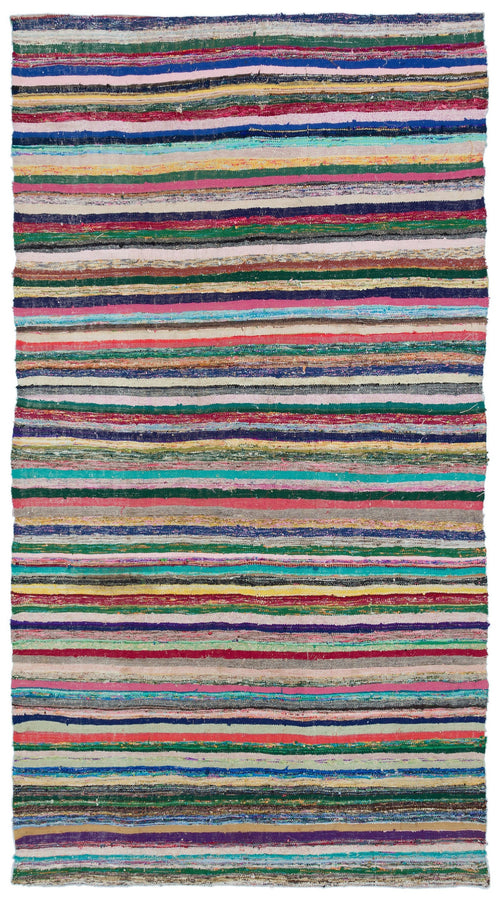 Girit Bej Çizgili Yün El Dokuma Halısı 165 x 303 Apex Unique