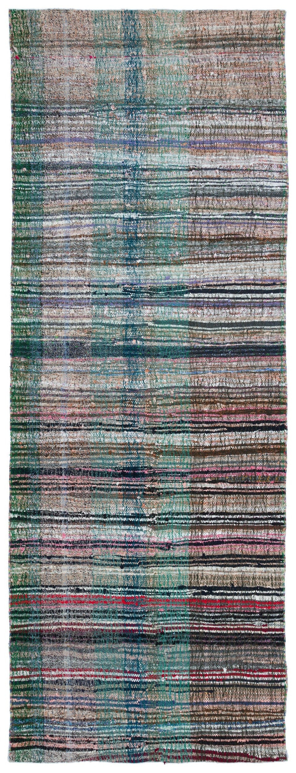 Girit Bej Çizgili Yün El Dokuma Halısı 135 x 357 Apex Unique