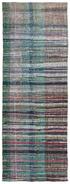 Girit Bej Çizgili Yün El Dokuma Halısı 135 x 357 Apex Unique