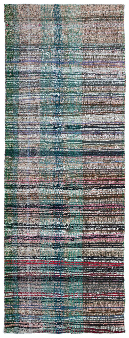 Girit Bej Çizgili Yün El Dokuma Halısı 135 x 357 Apex Unique