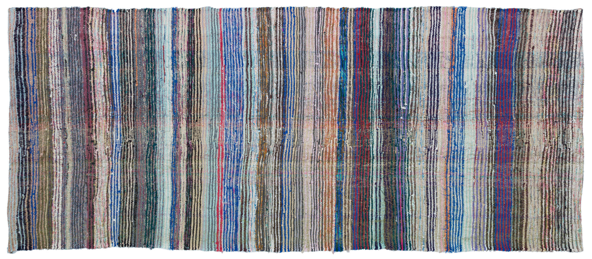 Girit Bej Çizgili Yün El Dokuma Halısı 136 x 320 Apex Unique