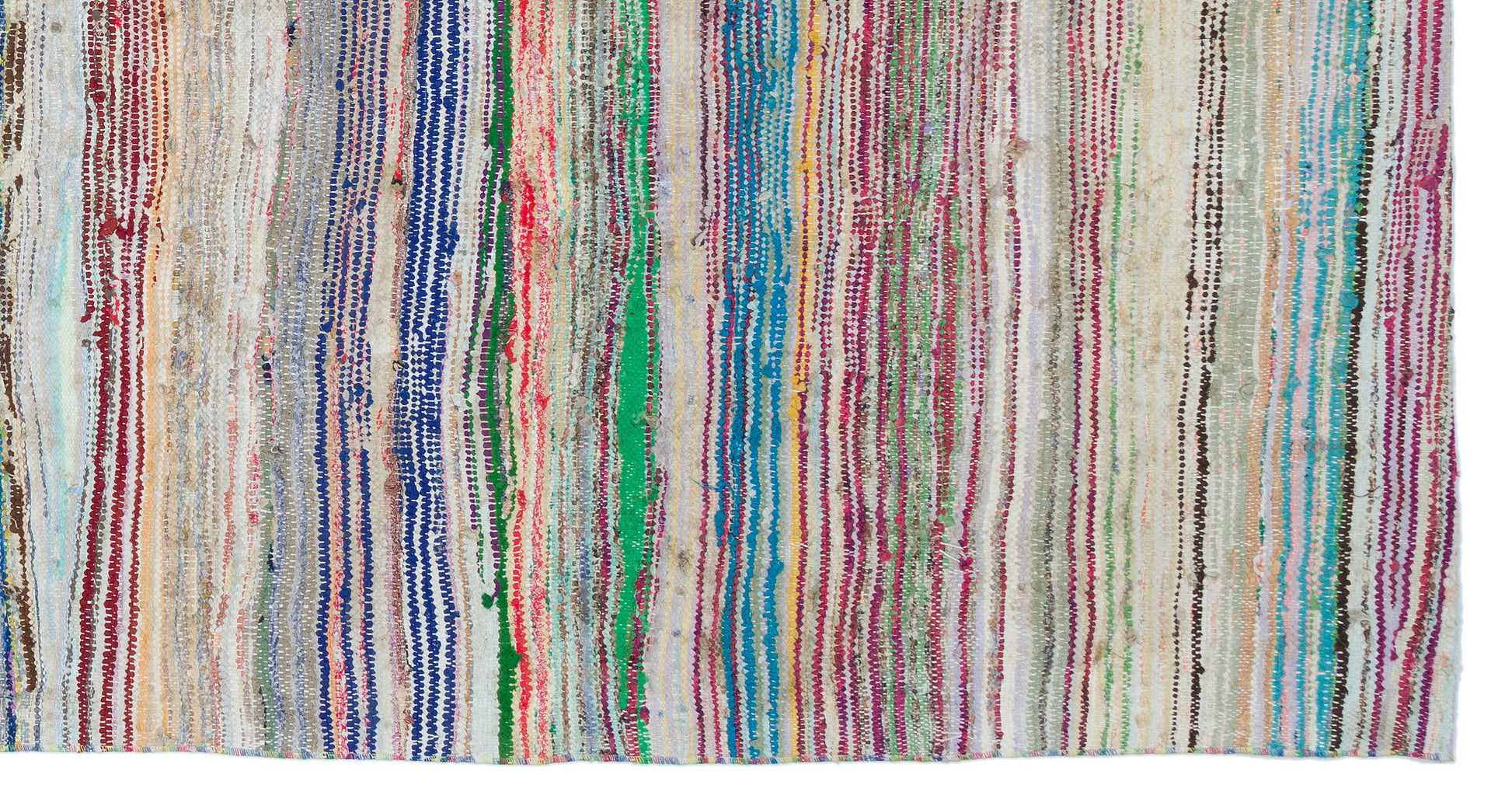 Girit Bej Çizgili Yün El Dokuma Halısı 154 x 293 Apex Unique