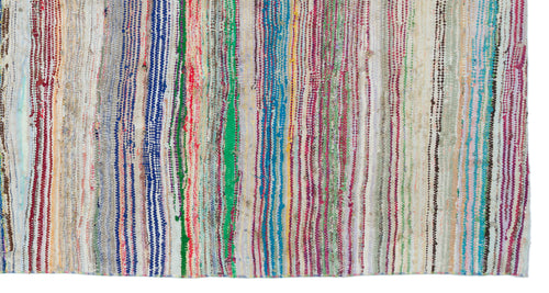 Girit Bej Çizgili Yün El Dokuma Halısı 154 x 293 Apex Unique