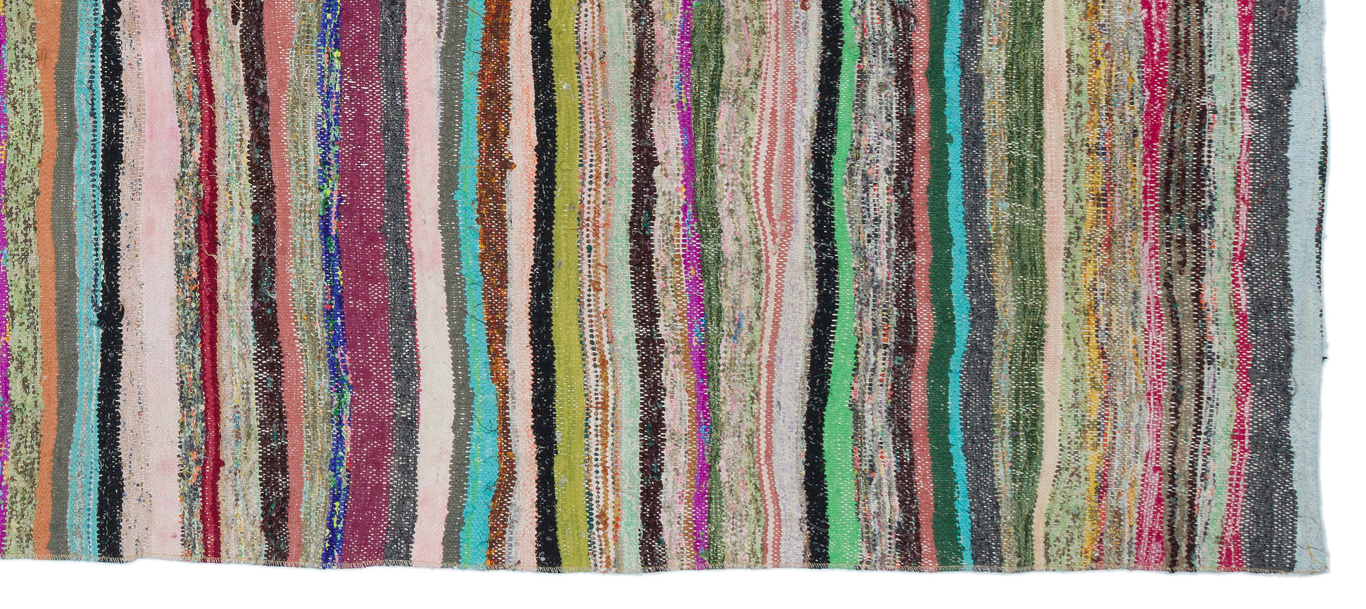 Girit Bej Çizgili Yün El Dokuma Halısı 137 x 318 Apex Unique