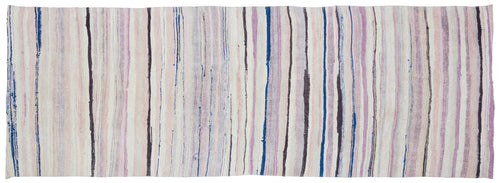 Girit Bej Çizgili Yün El Dokuma Halısı 133 x 372 Apex Unique