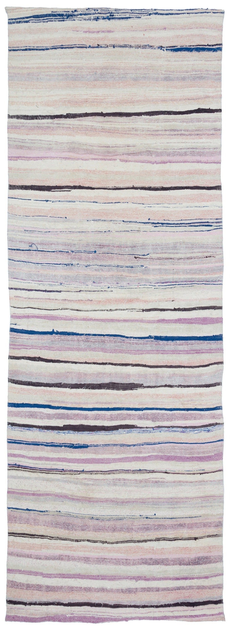 Girit Bej Çizgili Yün El Dokuma Halısı 133 x 372 Apex Unique