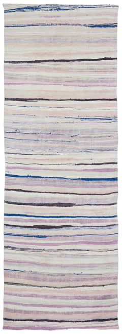 Girit Bej Çizgili Yün El Dokuma Halısı 133 x 372 Apex Unique