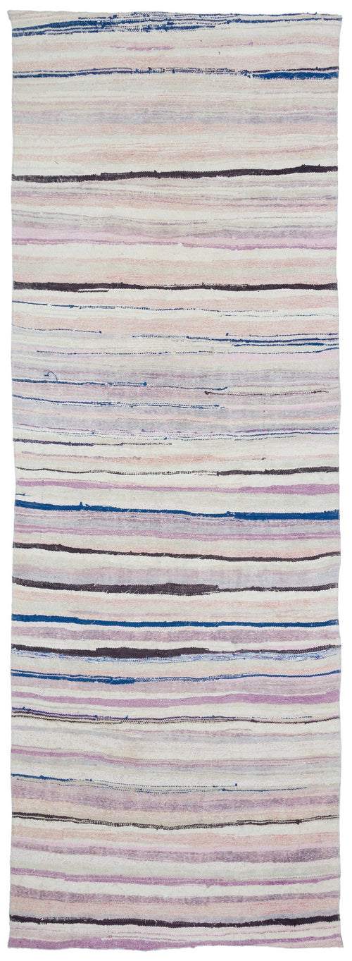 Girit Bej Çizgili Yün El Dokuma Halısı 133 x 372 Apex Unique