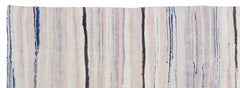 Girit Bej Çizgili Yün El Dokuma Halısı 133 x 372 Apex Unique