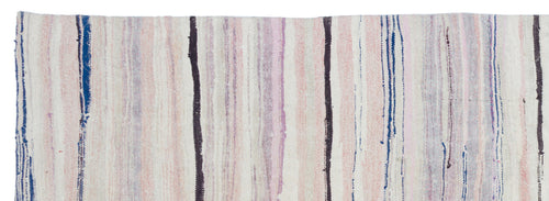 Girit Bej Çizgili Yün El Dokuma Halısı 133 x 372 Apex Unique