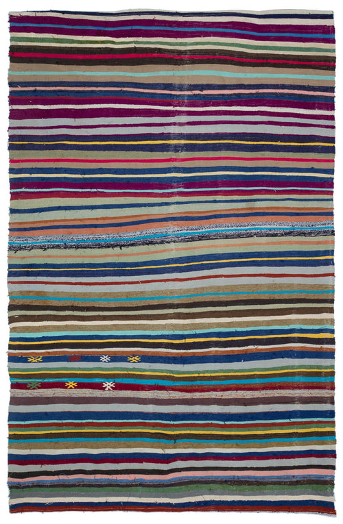 Girit Bej Çizgili Yün El Dokuma Halısı 174 x 287 Apex Unique