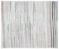 Girit Bej Çizgili Yün El Dokuma Halısı 215 x 248 Apex Unique