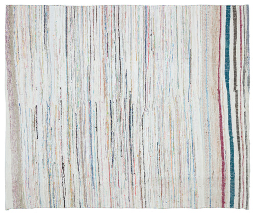 Girit Bej Çizgili Yün El Dokuma Halısı 215 x 248 Apex Unique