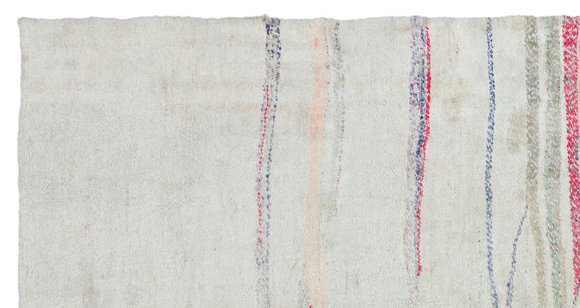 Girit Bej Çizgili Yün El Dokuma Halısı 147 x 285 Apex Unique