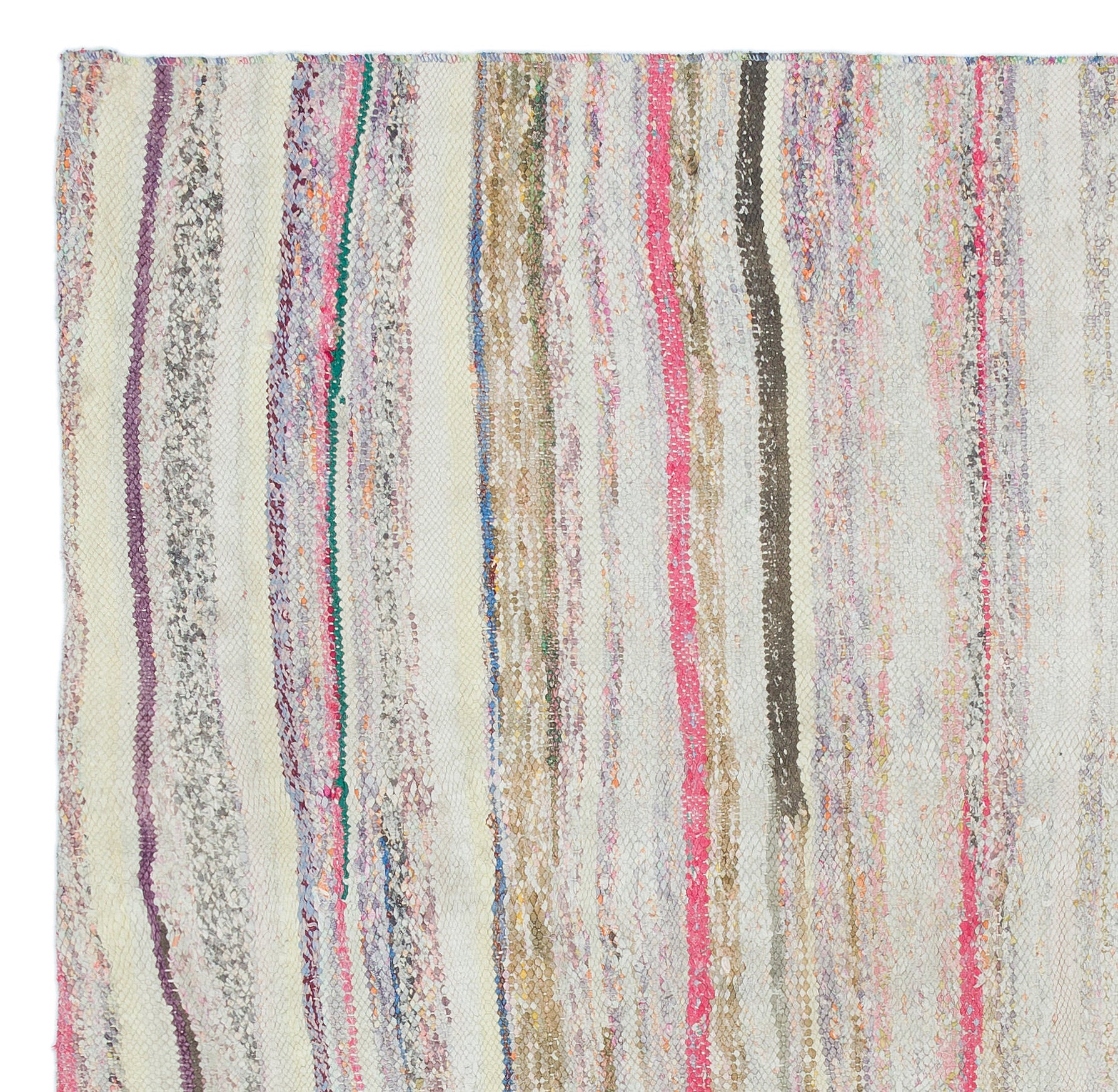 Girit Bej Çizgili Yün El Dokuma Halısı 155 x 157 Apex Unique