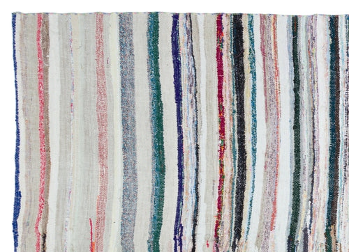 Girit Bej Çizgili Yün El Dokuma Halısı 211 x 286 Apex Unique