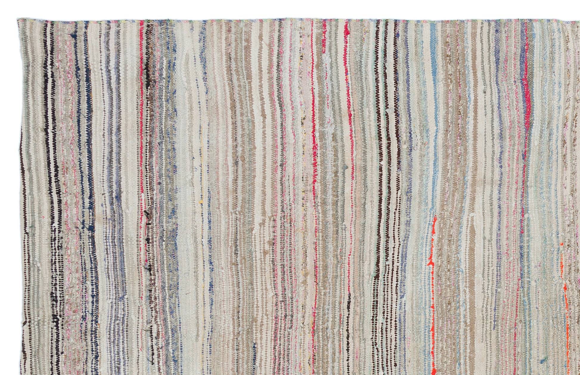 Girit Bej Çizgili Yün El Dokuma Halısı 163 x 250 Apex Unique