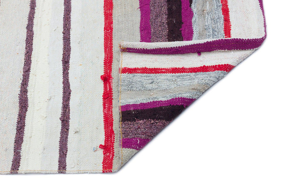 Bej Bohem Çizgili Yün Halı 125x248