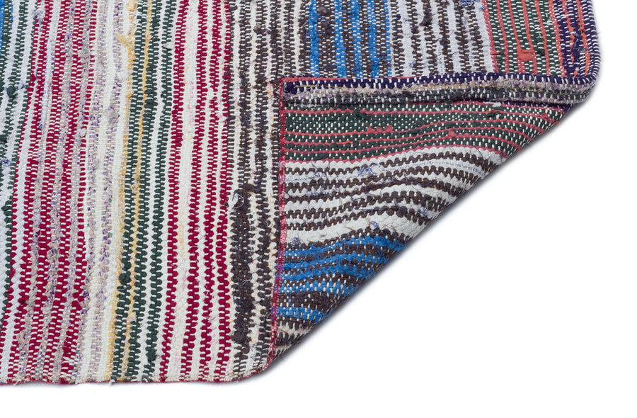 Bej Bohem Çizgili Yün Halı 135x344