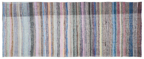 Girit Bej Çizgili Yün El Dokuma Halısı 135 x 344 Apex Unique