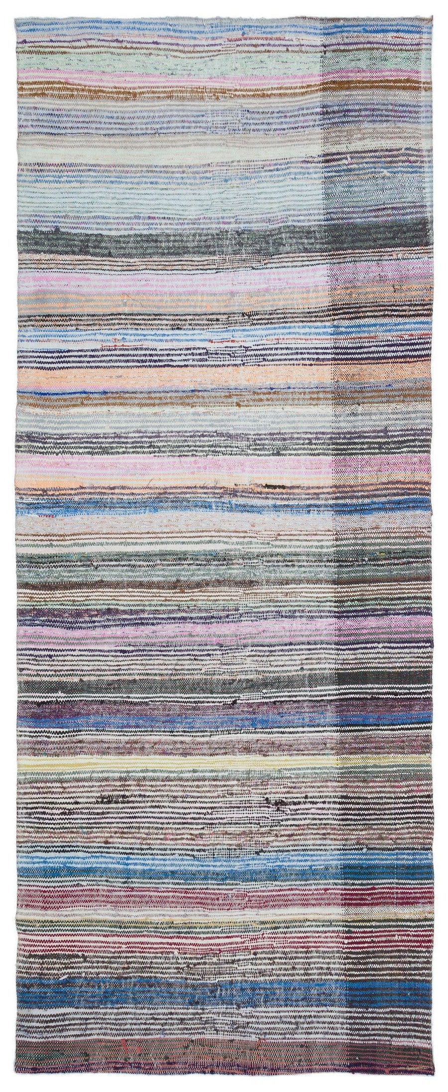 Çok Renkli El Dokuma Halı Etnik Çizgili Desen 135x344 cm – Koridor kullanımı