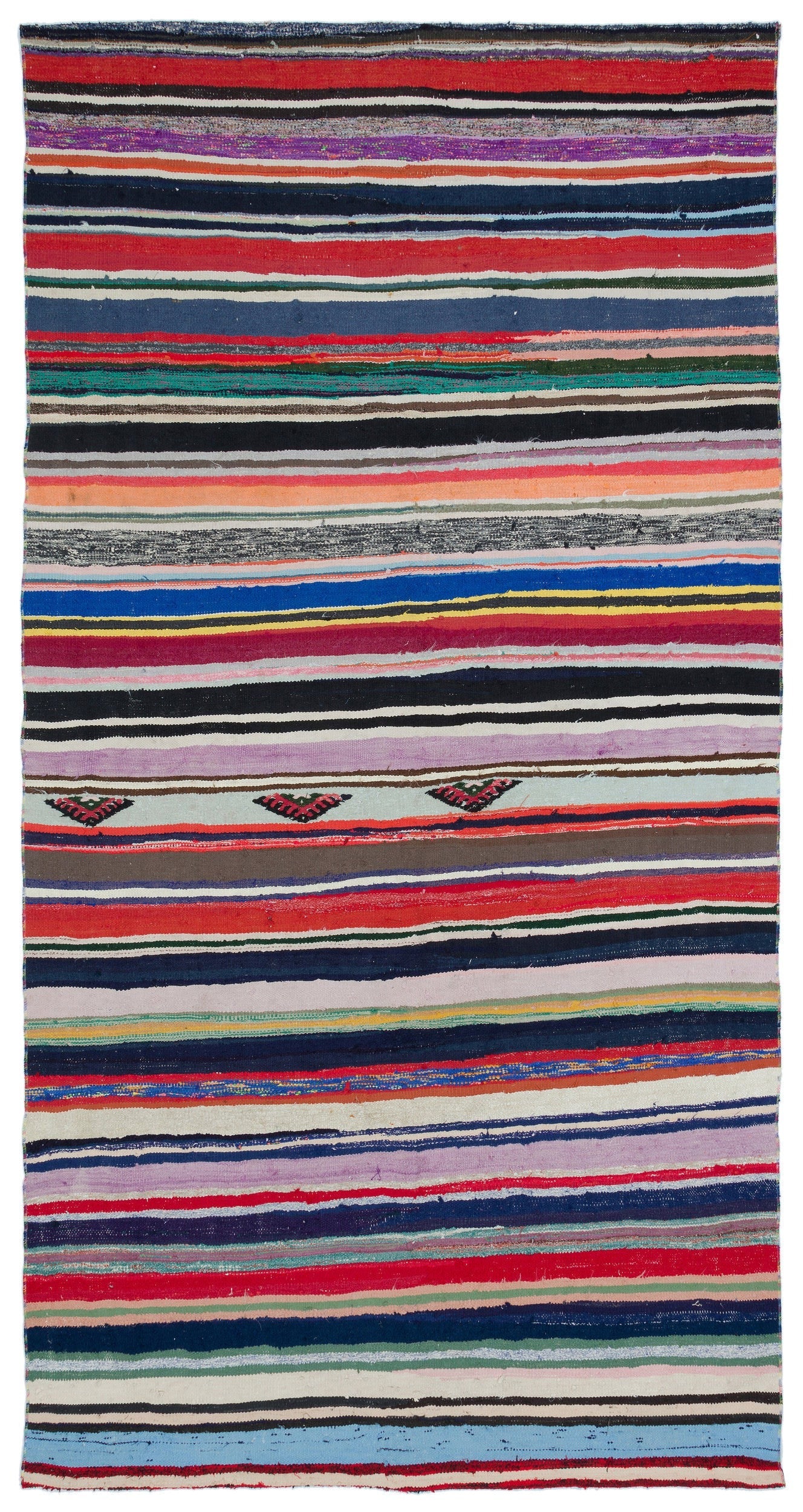 Girit Bej Çizgili Yün El Dokuma Halısı 162 x 303 Apex Unique