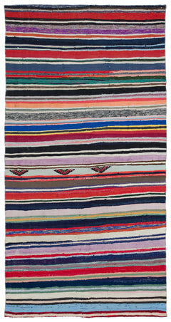 Girit Bej Çizgili Yün El Dokuma Halısı 162 x 303 Apex Unique