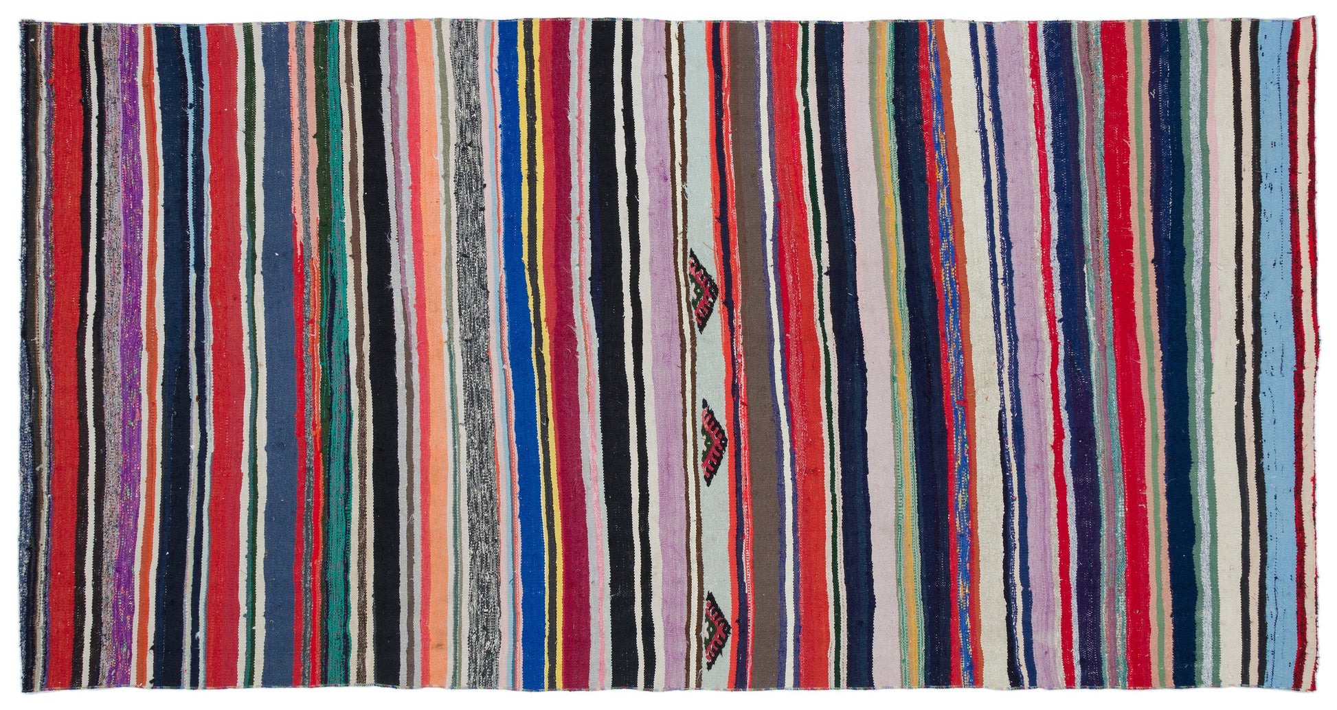 Girit Bej Çizgili Yün El Dokuma Halısı 162 x 303 Apex Unique