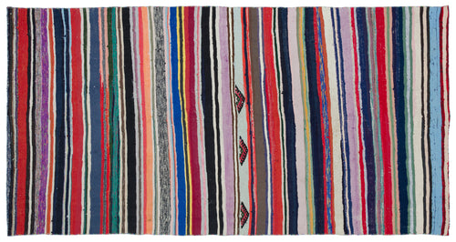 Girit Bej Çizgili Yün El Dokuma Halısı 162 x 303 Apex Unique