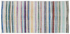 Girit Bej Çizgili Yün El Dokuma Halısı 141 x 290 Apex Unique