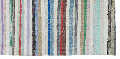 Girit Bej Çizgili Yün El Dokuma Halısı 141 x 290 Apex Unique