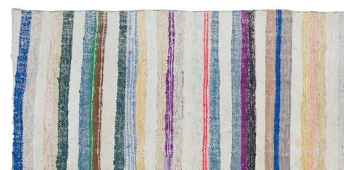 Girit Bej Çizgili Yün El Dokuma Halısı 141 x 290 Apex Unique