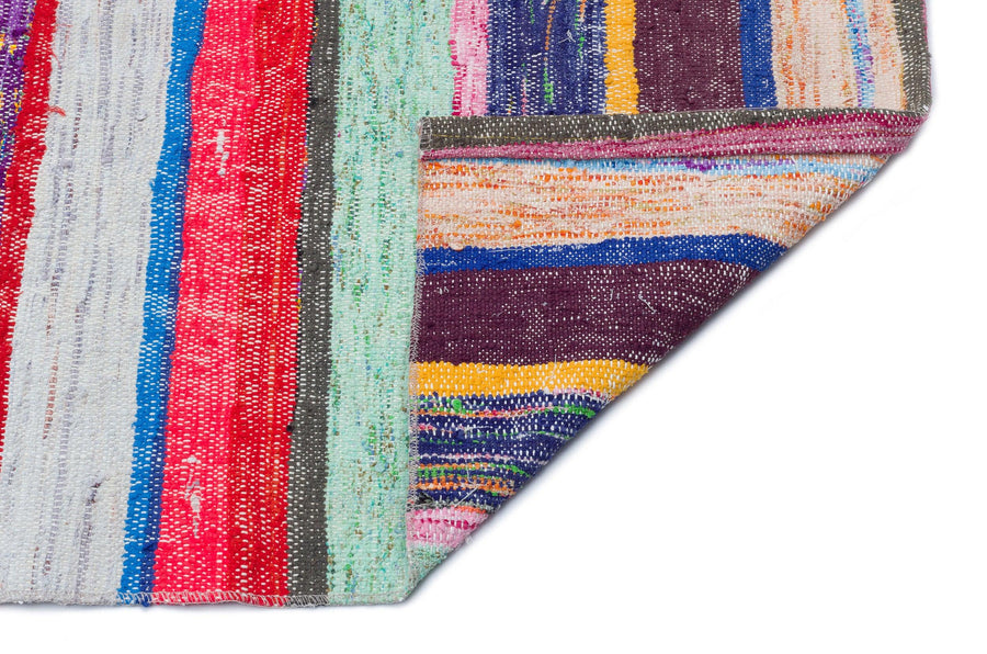 Bej Bohem Çizgili Yün Halı 163x310