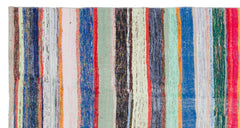 Girit Bej Çizgili Yün El Dokuma Halısı 163 x 310 Apex Unique