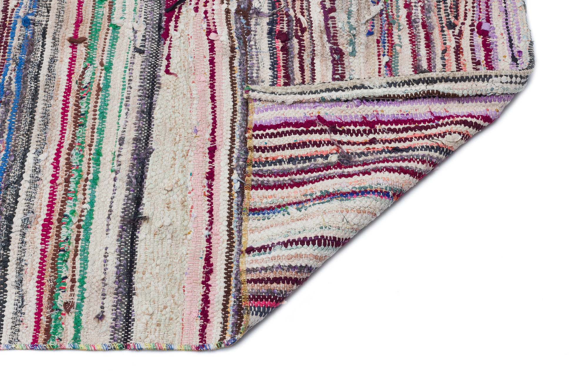 Girit Bej Çizgili Yün El Dokuma Halısı 143 x 347 Apex Unique