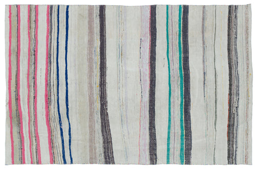 Girit Bej Çizgili Yün El Dokuma Halısı 165 x 257 Apex Unique